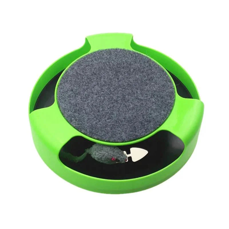 Interactive Cat Toy Turntable Roller Mouse with Intelligence Training Track and Scratching Features