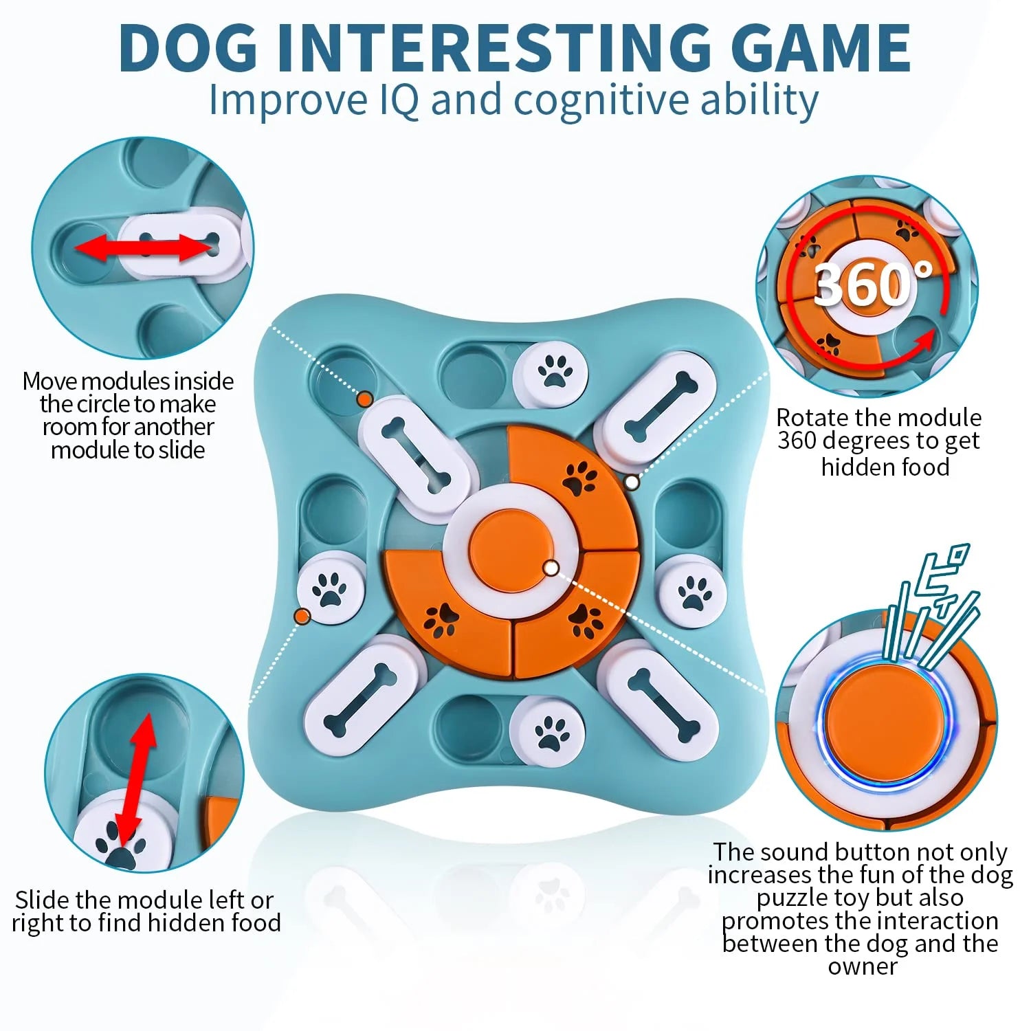 Interactive Dog Puzzle Toys for Cognitive Development and Mental Engagement - Treat Dispensing Enrichment Solutions for Dogs, Puppies, and Cats