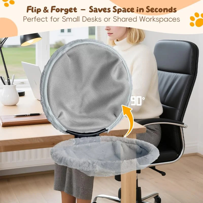 Elevate Your Workspace with the Cozy Cat Desk Bed - Space-Saving, Machine Washable, and Supports Up to 50 lbs!