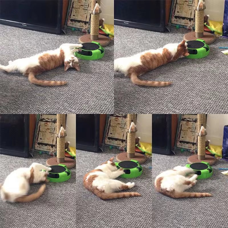 Interactive Cat Toy Turntable Roller Mouse with Intelligence Training Track and Scratching Features