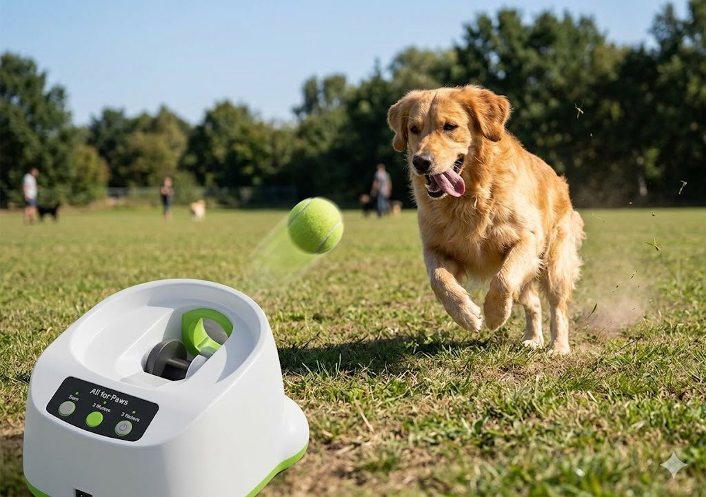 Automatic Tennis Ball Launcher for Dogs - Catapult Style Dog Toy