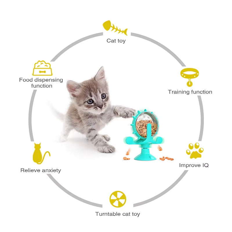 Interactive Pet Feeding Wheel Toy for Dogs and Cats - Engaging Slow Feeder and Training Ball